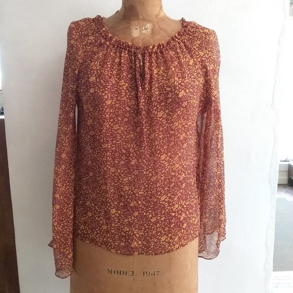 ICE Silk Peasant-style Blouse